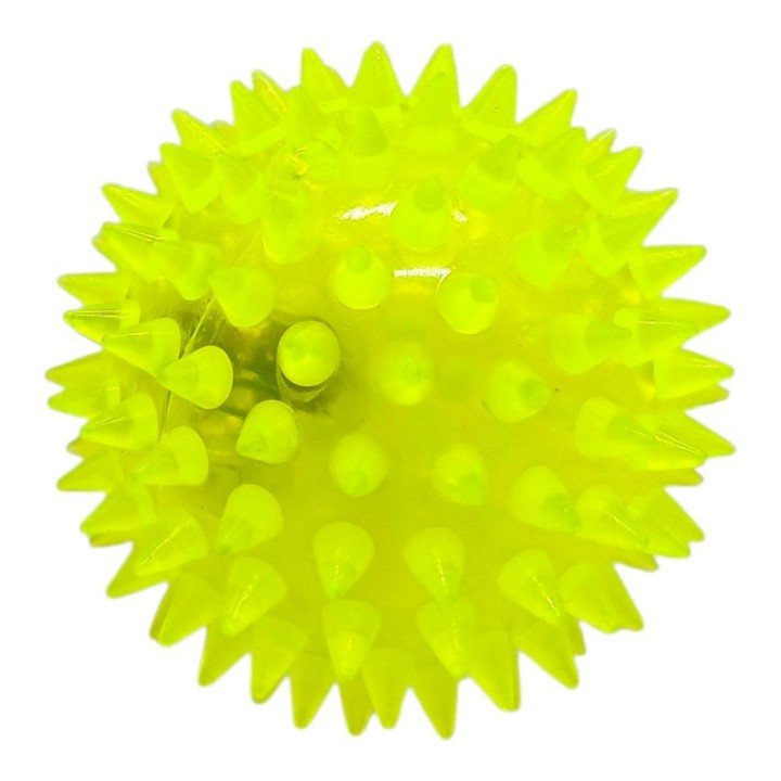Мʼяч-їжачок гумовий зі світлом (ЖОВТИЙ)