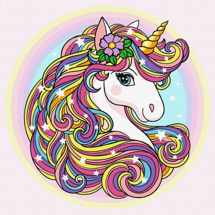 Картина по номерах "Стильна єдиноріжка" 25х25см