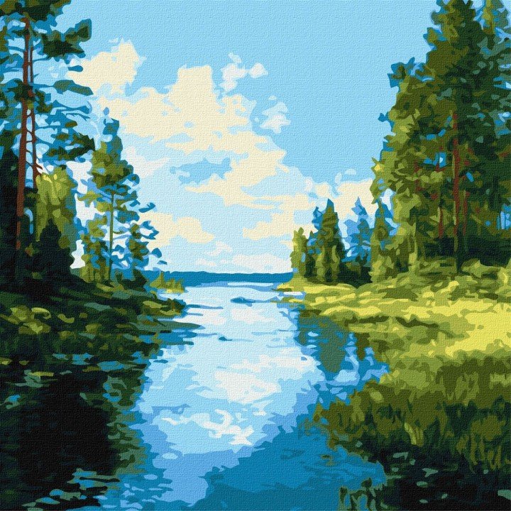 Картина по номерах "Тінь і блиск води" 40х40см