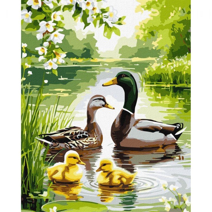 Картина по номерах "Качина родина на світанку" 40х50см