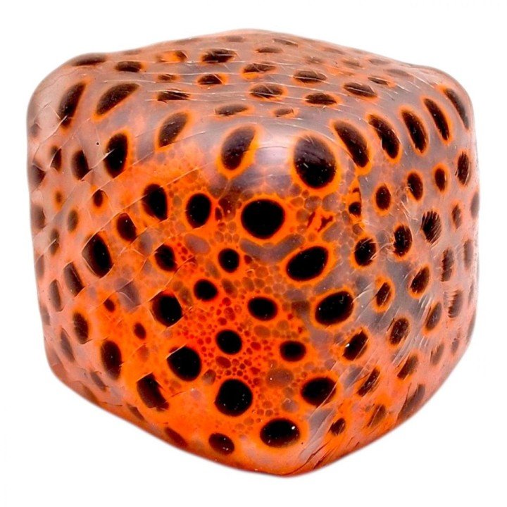 Антистрес YabbaDabba "Неоновий куб з кульками" 6см (ПОМАРАНЧЕВИЙ)