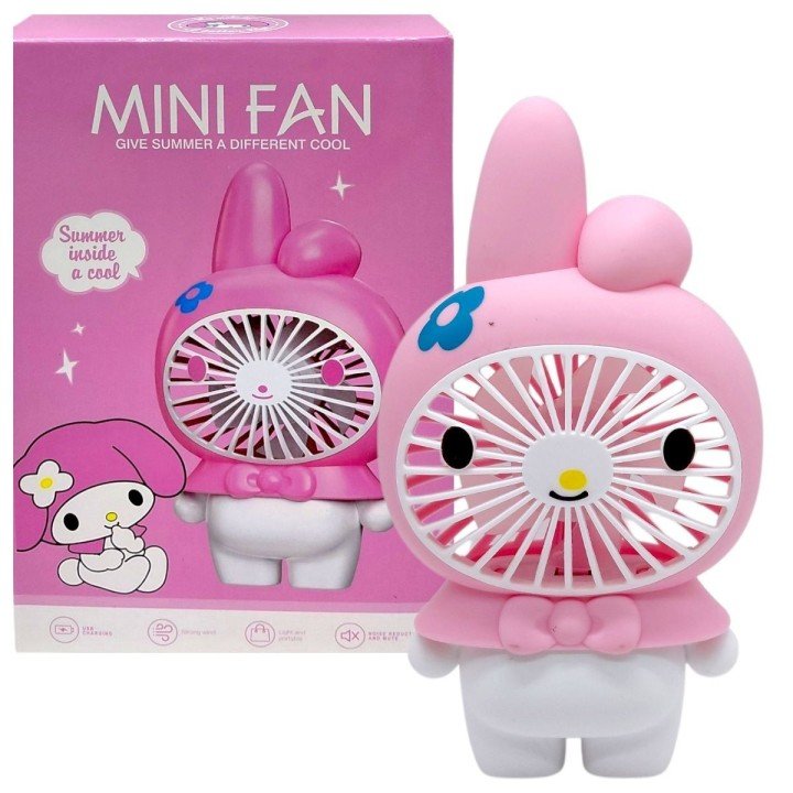 Вентилятор "MINI FAN", вбудований акумулятор, USB Type-C, в коробці (MY MELODY)