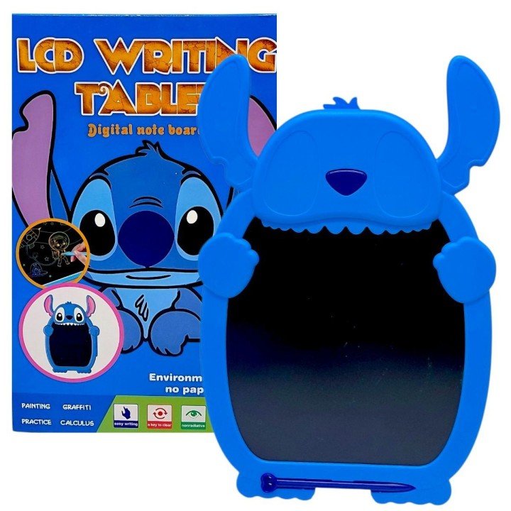 Планшет для малювання "STITCH" кольоровий, стилус, блокування екрана, стирання, в коробці (СИНІЙ)