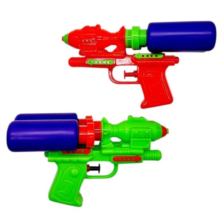 Водний пістолет, розмір: 18х7х10 см, механічний принцип, 2 резервуари для води (мікс видів)