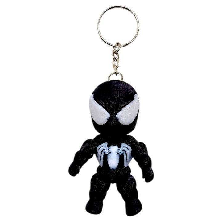 Брелок (3d друк) "MARVEL \ МАРВЕЛ: СИМБІОТ ВЕНОМ + ЛЮДИНА ПАВУК \ SPIDERMAN", 7 см