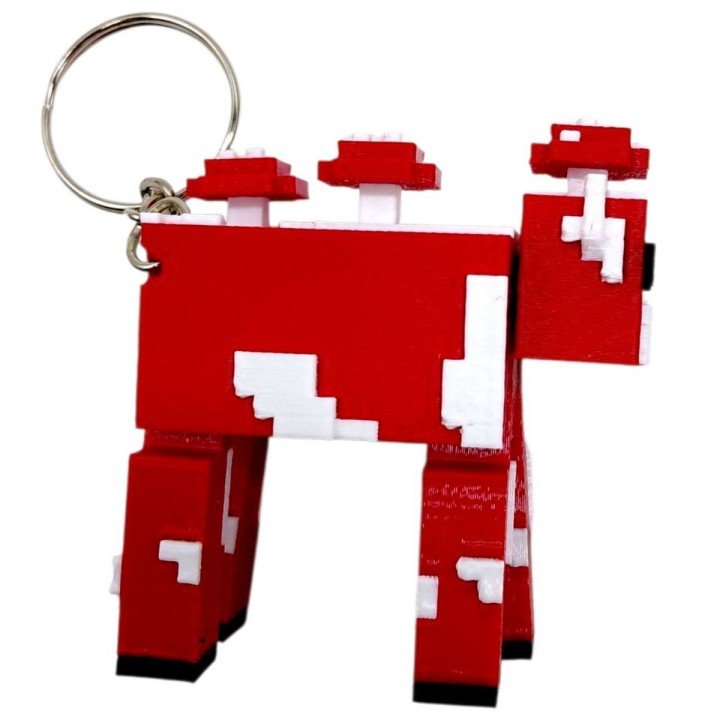 Брелок (3d друк) "MINECRAFT (МАЙНКРАФТ): КОРОВА", 5 см
