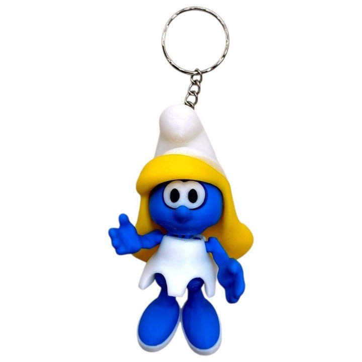 Брелок (3d друк) "SMURF SMURFETKA \ Смурфіки ", 8.5 см