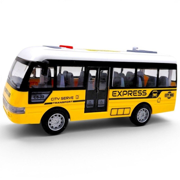 Автобус інерційний на батарейках 19x8x8 см (ЖОВТИЙ)