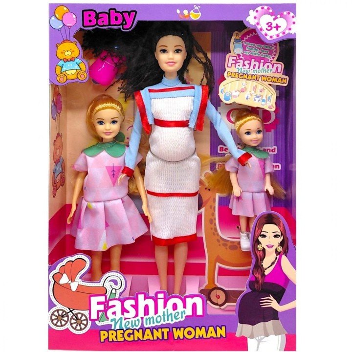 Лялька у наборі, 3 ляльки, аксес короб. 22*6*32,5см