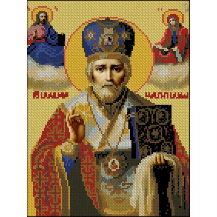 Алмазна мозаїка "Святий Миколай" 30х40 см без підрамника
