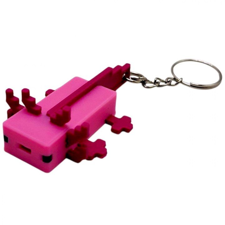 3D Брелоки MINECRAFT / МАЙНКРАФТ AXOLOTL/ АКСОЛОТЛЬ KEYCHAIN, 3D друк