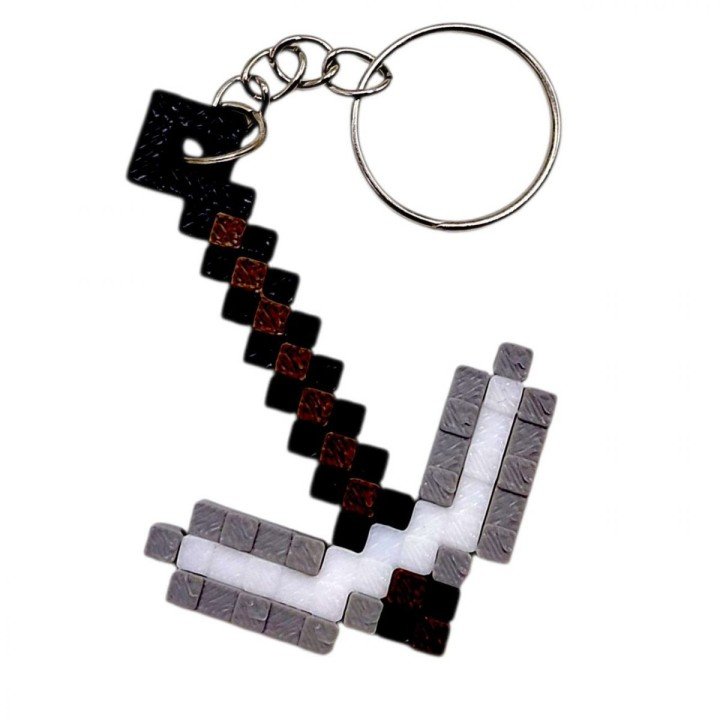 3D Брелоки MINECRAFT / МАЙНКРАФТ PICKAXE TOOL / КАЙЛО KEYCHAIN, ЗАЛІЗНИЙ, 3D друк