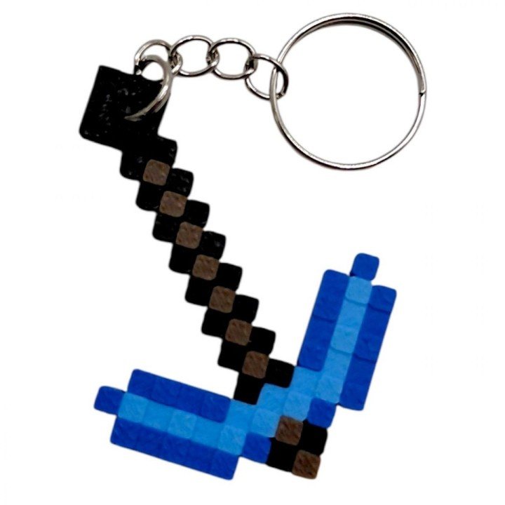 3D Брелоки MINECRAFT / МАЙНКРАФТ PICKAXE TOOL / КАЙЛО KEYCHAIN, ДІАМАНТОВИЙ, 3D друк