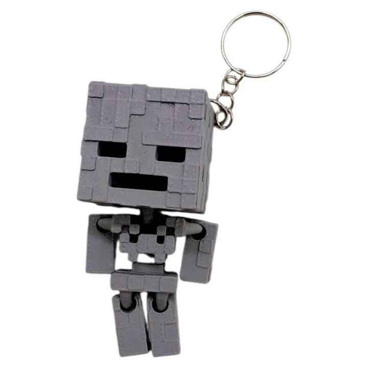 3D Брелоки MINECRAFT / МАЙНКРАФТ CHUBBY SKELETON / СКЕЛЕТ ГОЛОВАСТИК KEYCHAIN, 3D друк