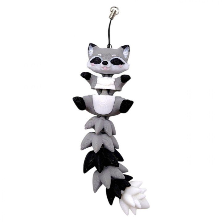 3D Брелоки FLEXI RACCOON LONG TAIL/ ЄНОТ ХВОСТИК KEYCHAIN, 3D друк