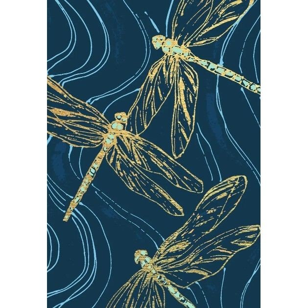 Картина за номерами з золоченням поталлю "DRAGONFLYʼS" 28*40 см