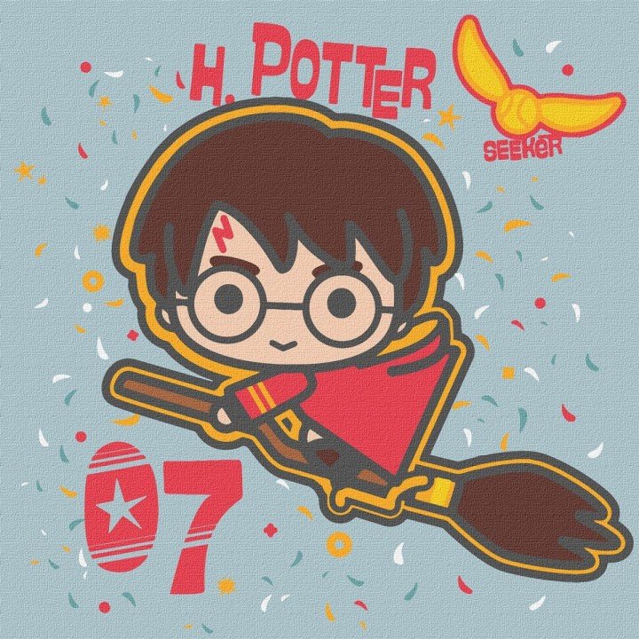 Картина за номерами "Harry Potter: Політ на мітлі" 25х25 см