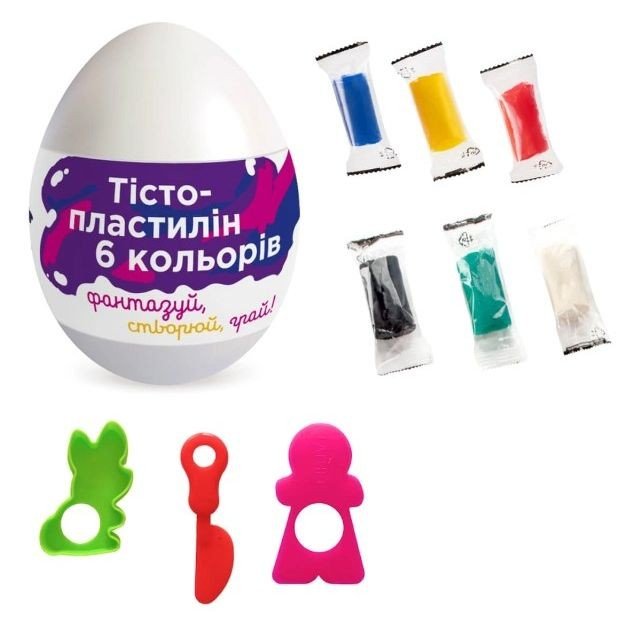 Набір для ліплення в яйці "Тісто для ліплення 6 кольорів"