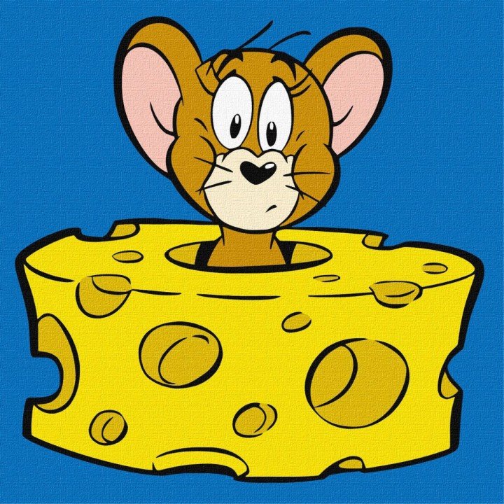 Картина по номерах для дітей WB "Tom and Jerry: Любитель сиру" 25х25 см