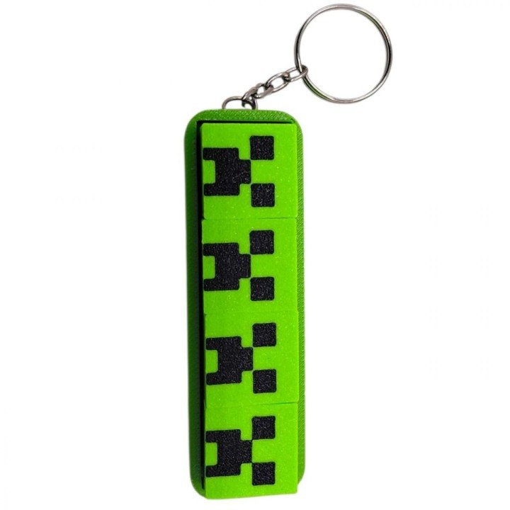 Брелок 3d друк "КРІПЕР-КЛІКЕР" (ЧОТИРИ КНОПКИ), Майнкрафт / Minecraft, KEYCHAIN