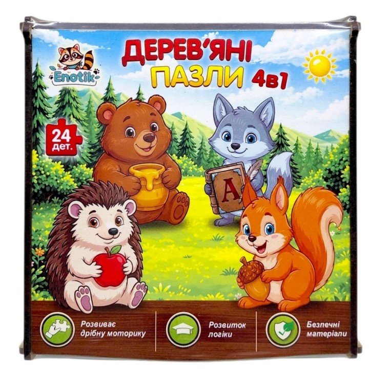 Дереʼяний пазл "Лісові тваринки", 24 дет.