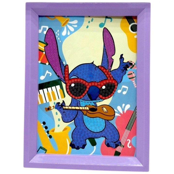 Алмазна мозаїка в рамці "Стіч / Stitch" (БУЗКОВИЙ)