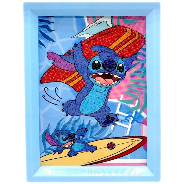 Алмазна мозаїка в рамці "Стіч / Stitch" (БЛАКИТНИЙ)