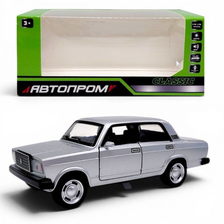 Машина металева "АВТОПРОМ" 1:32-36 Lada 2107 (сірий)