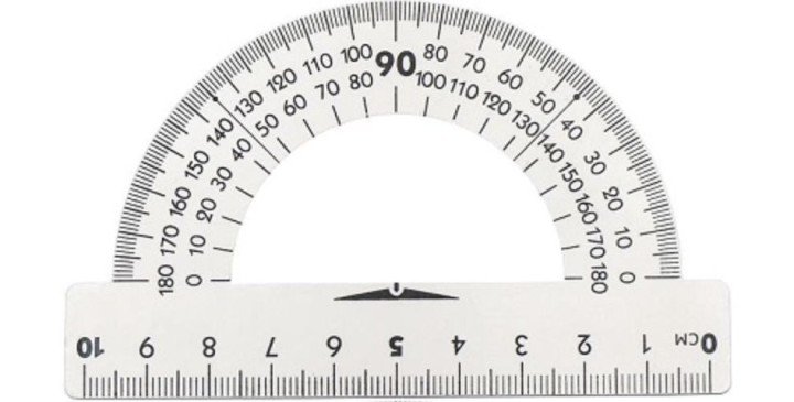 Транспортир пластиковий, молочний (10 см), 5 шт в наборі