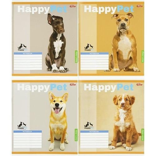 Зошит КОЛЬОРОВИЙ на 18 аркушів КЛІТИНКА "HAPPY PET" (20 ШТ)