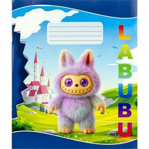 Зошит на 18 аркушів, КЛІТИНКА "МОНСТРІК, Лабубу / LABUBU" (20 шт, набір)