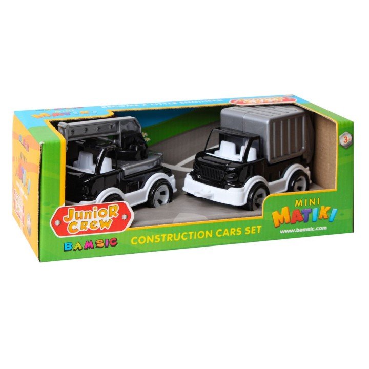 Mini Matiki коробка 2 (кран, сміттєвоз), Набір дитячий BAMSIC (ЧОРНО-БІЛИЙ)