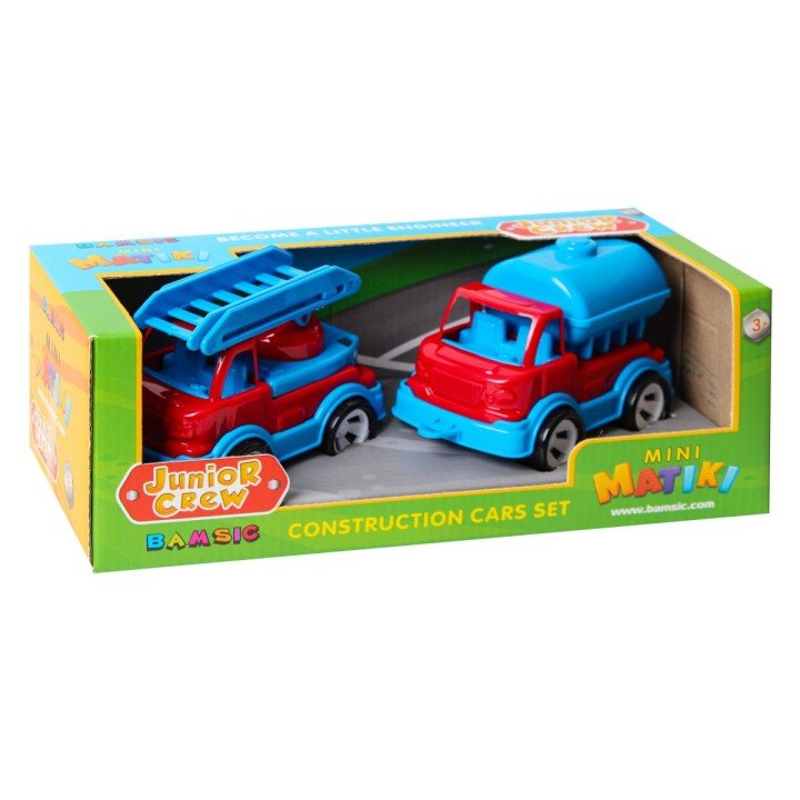 Mini Matiki коробка 2 (пожежна, водовіз), Набір дитячий BAMSIC (Червоно-СИНІЙ)