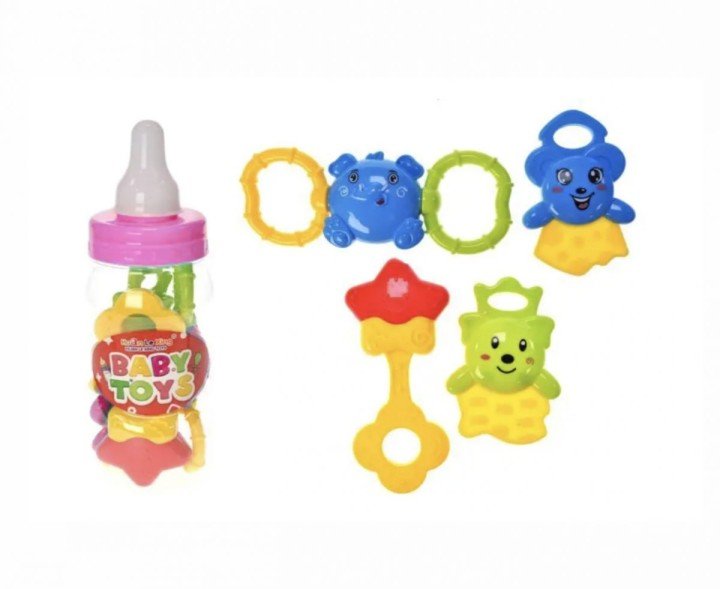 Набір брязкалець в колбі 26,5x10x10 см YG Toys (рожевий)