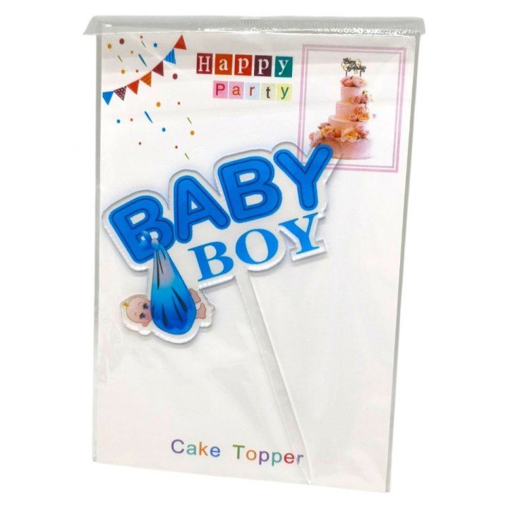 Топпер на торт "Baby girl" 14 см, блакитний