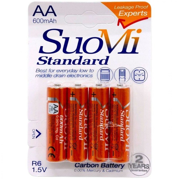 Батарейки “SuoMi” пальчикові, АА 1,5V (4 шт)