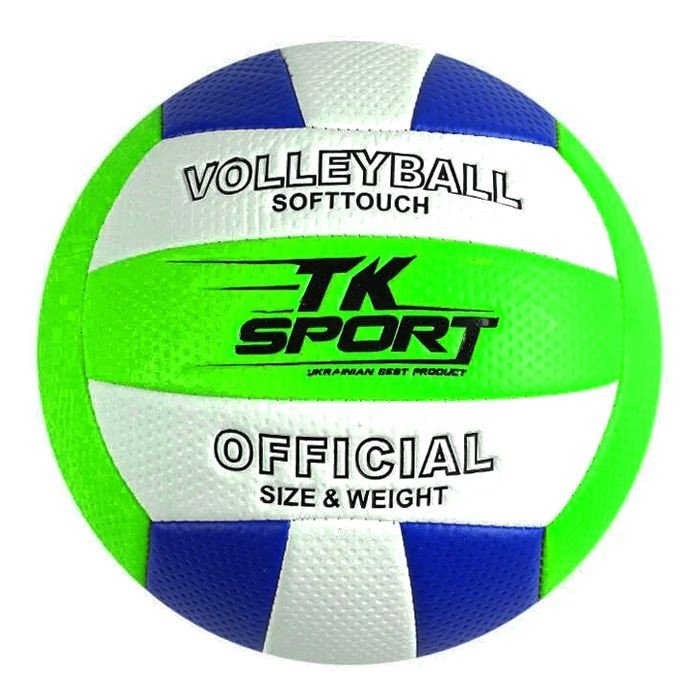 Мʼяч волейбольний TK Sport, 280-300 грамів, матеріал мʼякий PVC (БІЛО-ЗЕЛЕНИЙ)