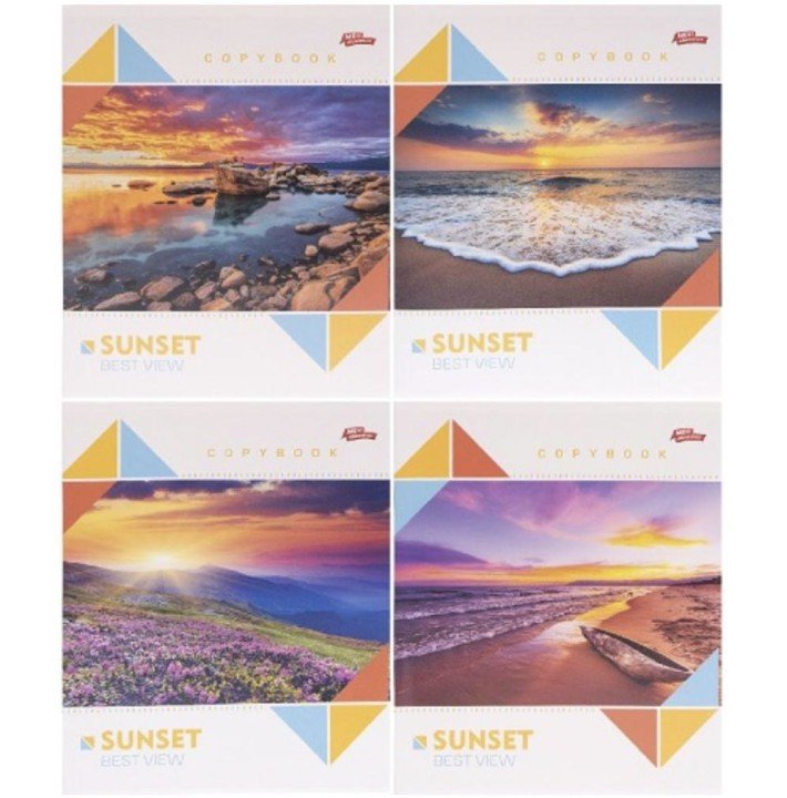 Зошит 60л клітинка "Sunset" "Мрії здійснюються" (12 примірників, мікс)