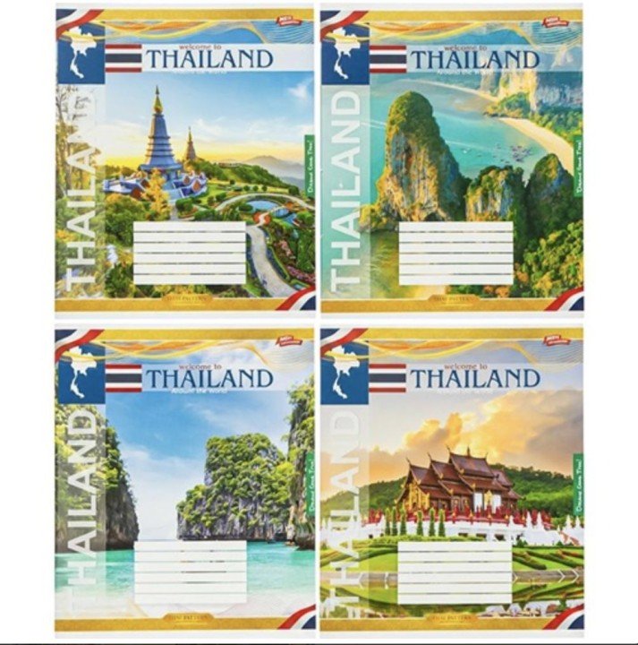 Зошит 24л клітинка "Thailand" (16 примірників, мікс)
