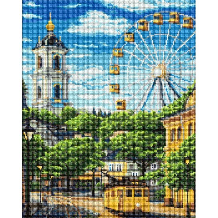 Алмазна мозаїка "КОЛЕСО І ДЗВІНИЦЯ" 40х50см