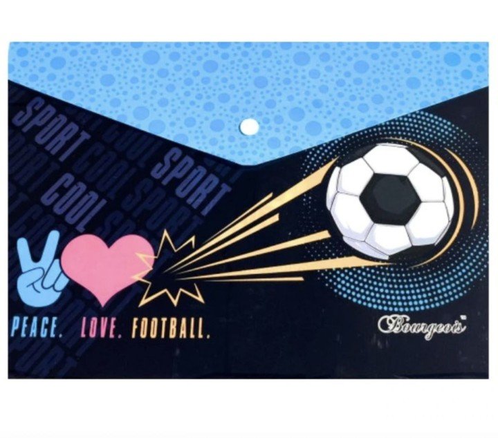 Папка з кнопкою А4+, peace.love.football