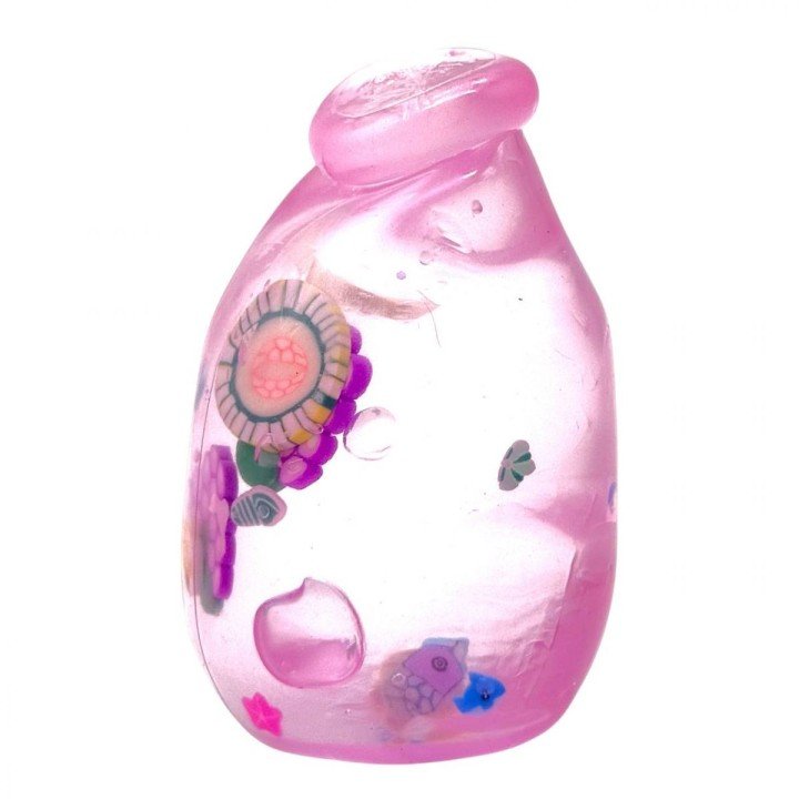 Сквіш антистресс "Пляшка з фруктами" 8cm (РОЖЕВИЙ)