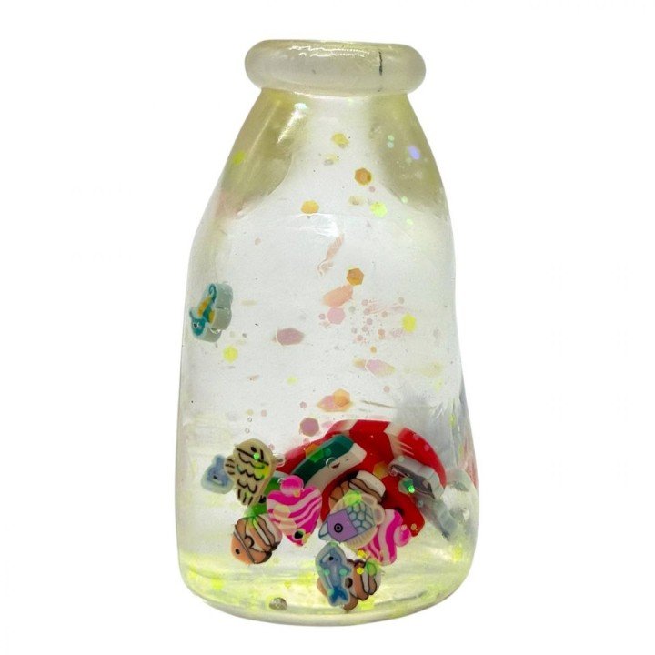 Сквіш антистресс "Пляшка з фруктами" 8cm (ПРОЗОРИЙ)