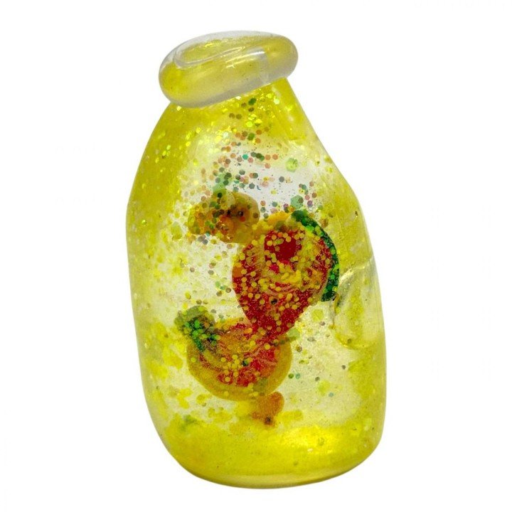 Сквіш антистресс "Пляшка з фруктами" 8cm (ЖОВТИЙ)