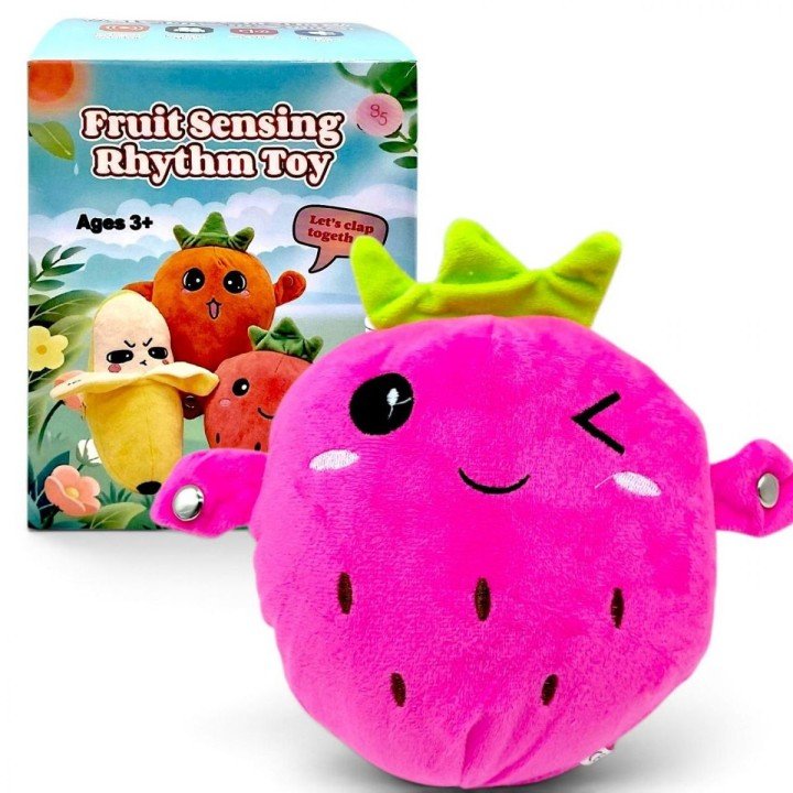 Мʼяка музична іграшка "Fruit sensing rhythm toy" Полуниця