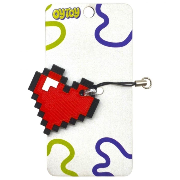 Брелок 3d друк "Minecraft 2D Heart / Серце Keychain"