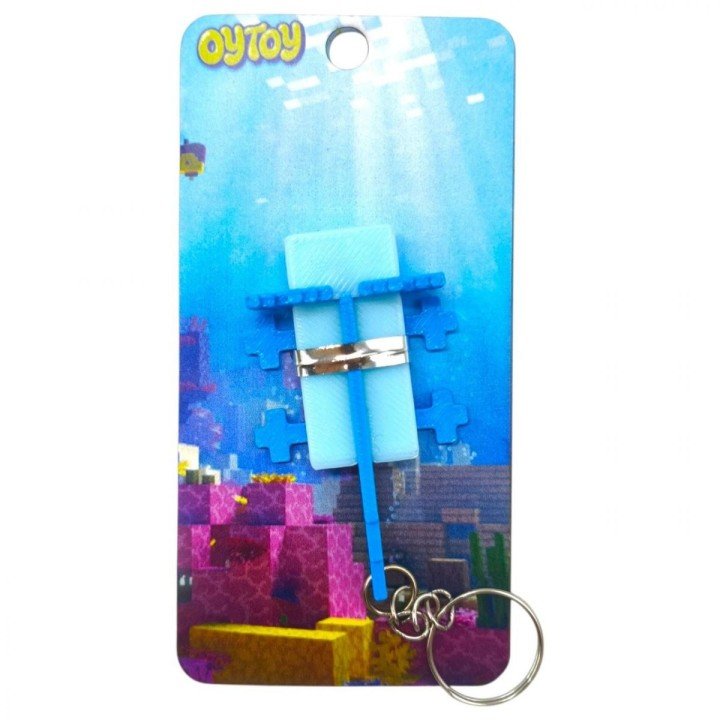Брелок #D друк "Minecraft Axolotl/ Аксолотль, Синій"