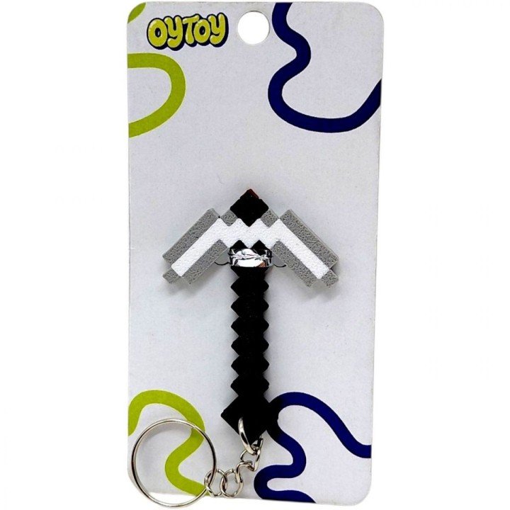 Брелок (3D друк) Minecraft Pickaxe Tool / Кайло Keychain, Залізний