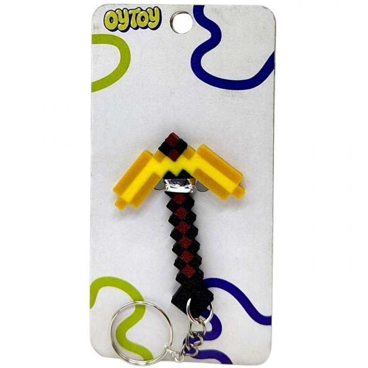 Брелок (3D друк) Minecraft Pickaxe Tool / Кайло Keychain, Золотий