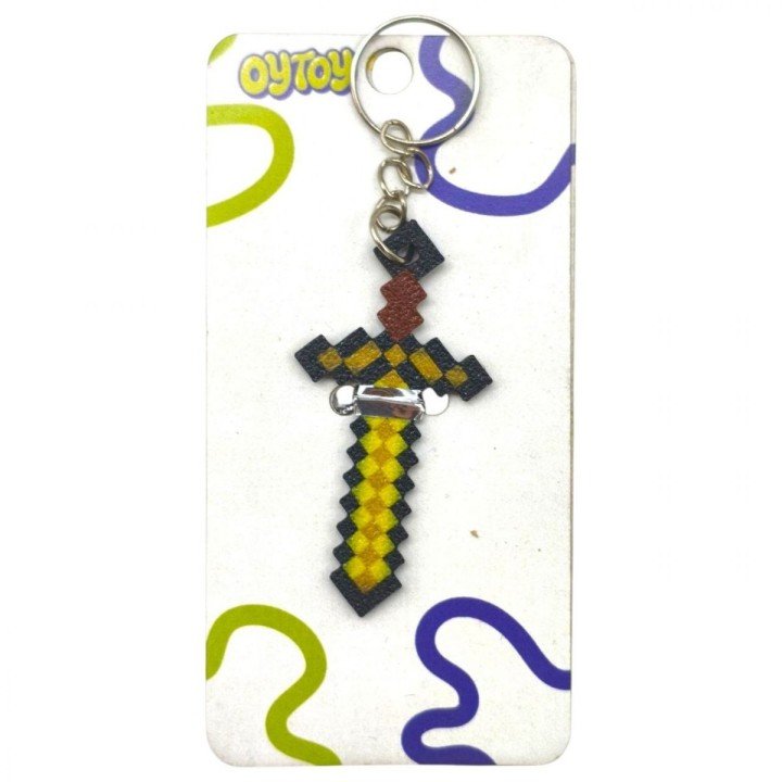 Брелок 3D друк "Minecraft Sword Tool / Меч Keychain, Золотий"